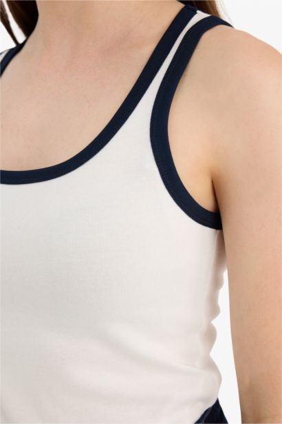 Slim Fit Ribana U Collar Tank Top