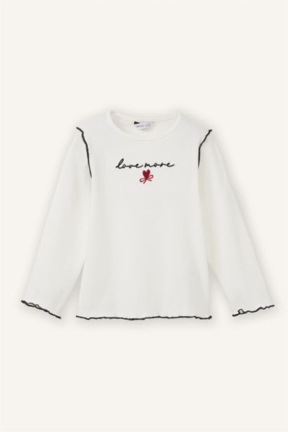 تيشيرت بيبي بناتي ردن طويل مضلع قصة عادية