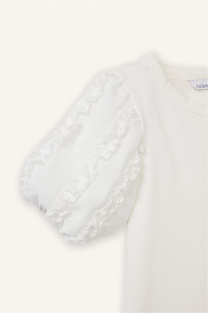 تيشيرت بيبي بناتي نص ردن بالون فيت