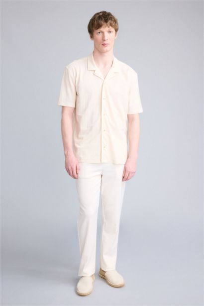 Трикотажная рубашка Regular Fit с воротником поло и коротким рукавом