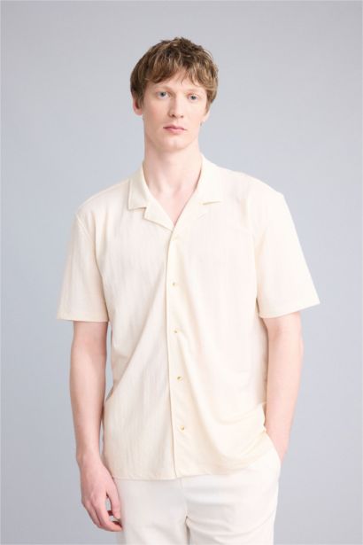 Трикотажная рубашка Regular Fit с воротником поло и коротким рукавом