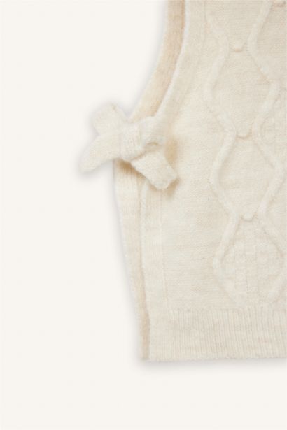 Baby Girl Crew Neck Tricot Vest
