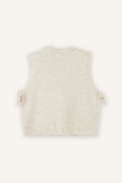 Baby Girl Crew Neck Tricot Vest