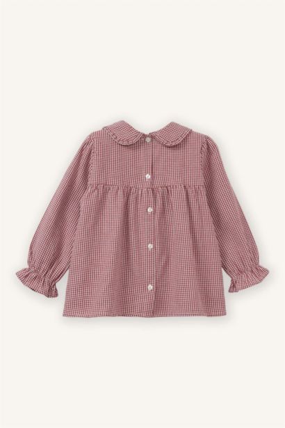 Baby Girl Baby Collar Checked Poplin Shirt