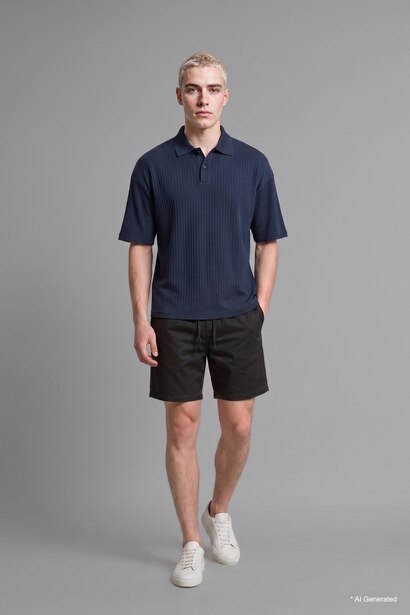 100% Cotton Relax Fit Elastic Waist Shorts