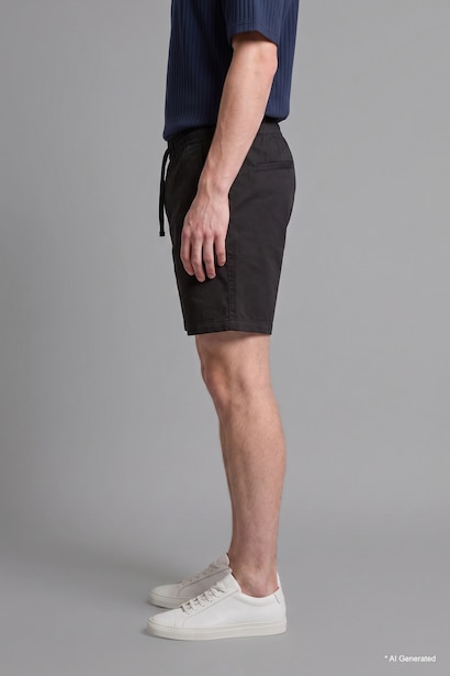 100% Cotton Relax Fit Elastic Waist Shorts