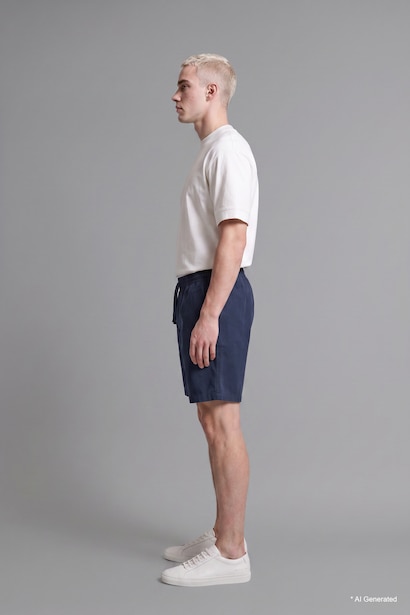 100% Cotton Relax Fit Elastic Waist Shorts