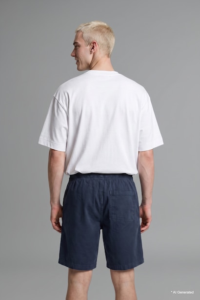 100% Cotton Relax Fit Elastic Waist Shorts