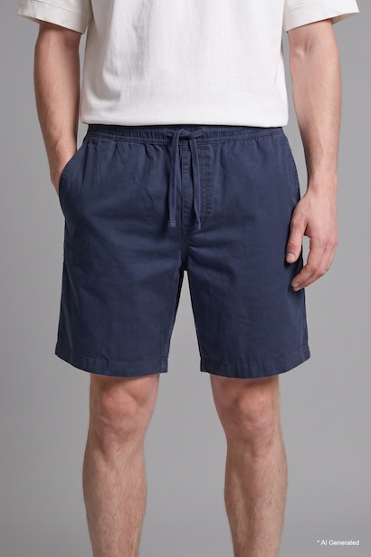 100% Cotton Relax Fit Elastic Waist Shorts