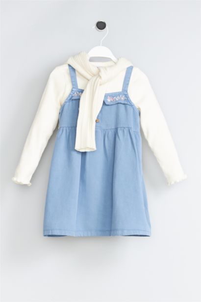 Ensemble T-shirt et robe brodée pour bébé fille