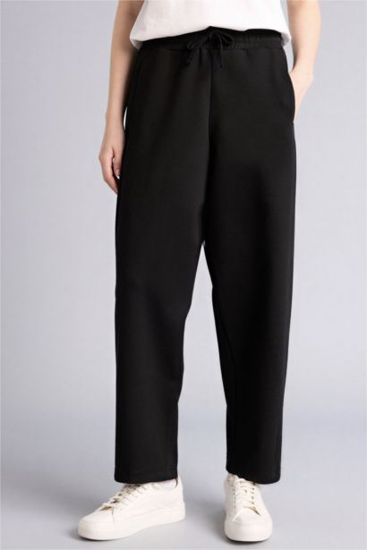 Baggy Fit Basic Scuba Fabric Trousers