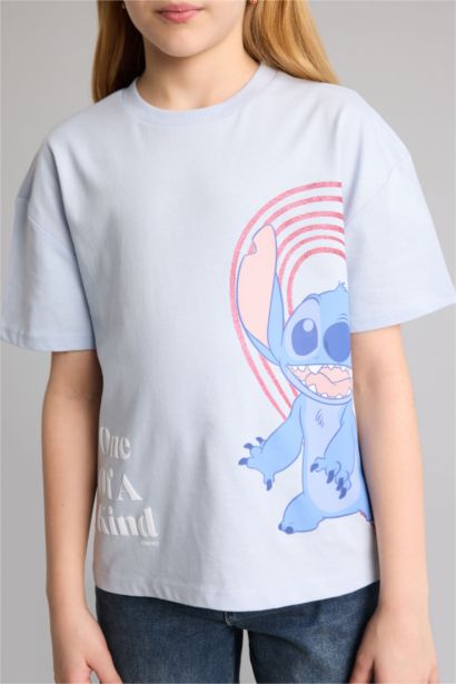 تيشيرت بناتي نص ردن قصة مريحة من ليلو وستيتش