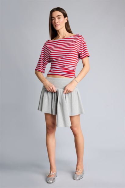 Afra x Defacto A Kesim Normal Bel Mini Etek