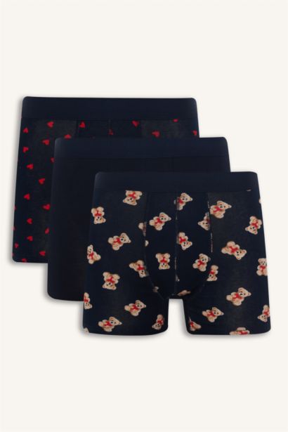 بوكسر قصة عادية بطبعة قلب - 3 قطع