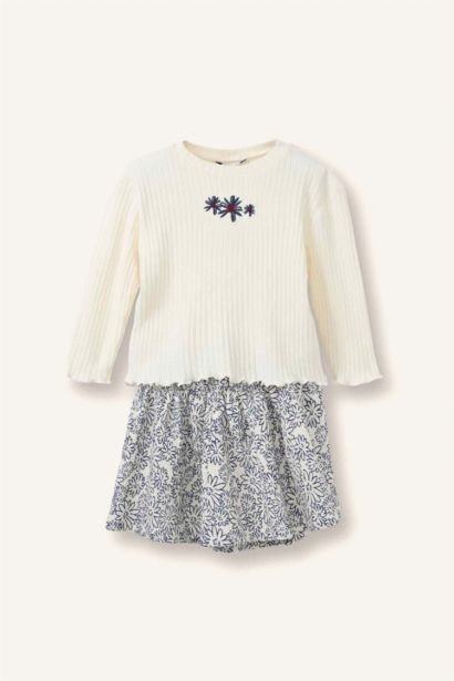 Baby Girl Floral Ribbed Camisole 2 Piece Set