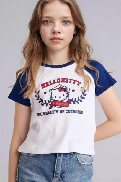 Girl Hello Kitty Fitted Ribbed T-Shirt