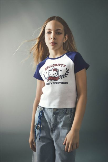 Girl Hello Kitty Fitted Ribbed T-Shirt