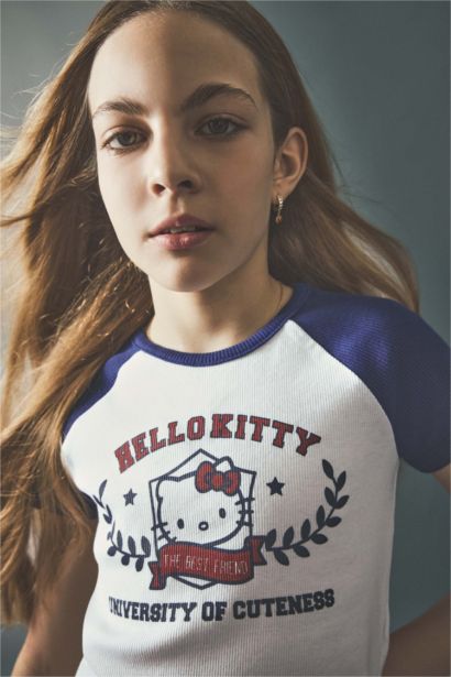 Girl Hello Kitty Fitted Ribbed T-Shirt
