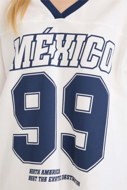 Oversize Fit Printed Thin Fabric T-Shirt