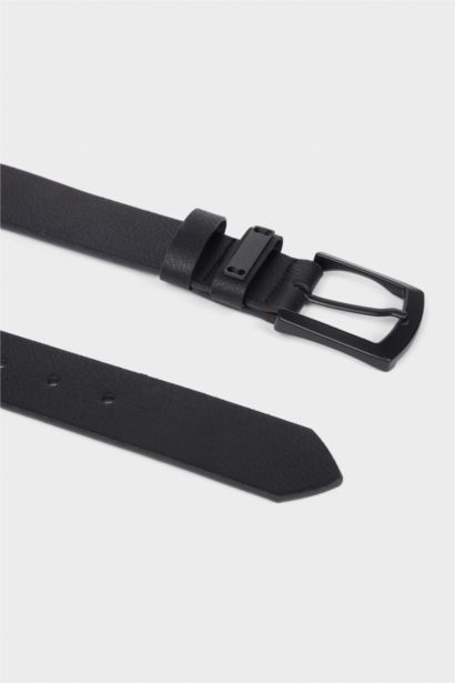 Erkek Dikdörtgen Toka Suni Deri Jean Kemeri