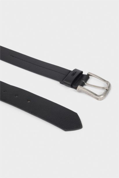 Erkek Dikdörtgen Toka Suni Deri Jean Kemeri