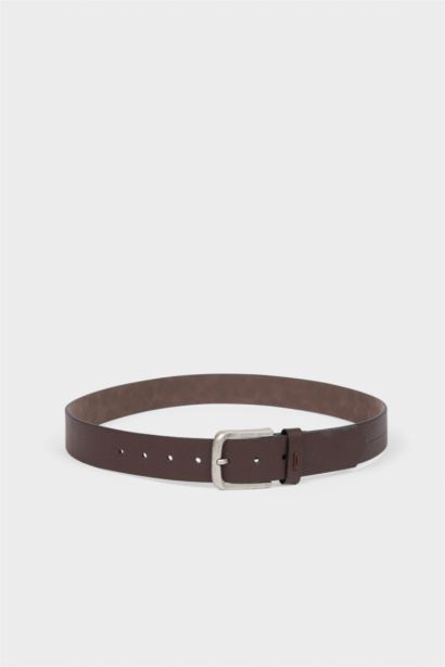 Erkek Dikdörtgen Toka Suni Deri Jean Kemeri