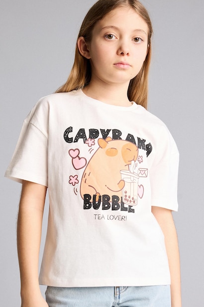 Girl Relax Fit Printed T-Shirt