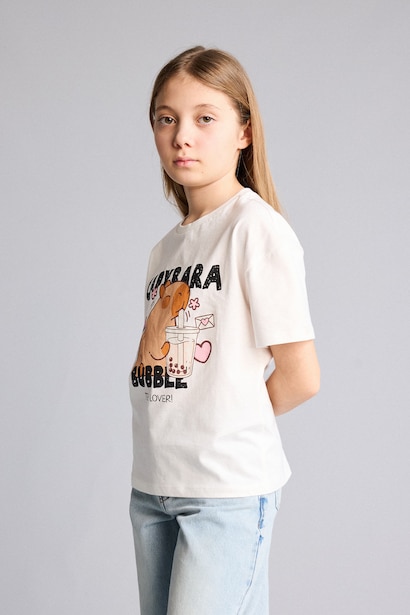 Girl Relax Fit Printed T-Shirt
