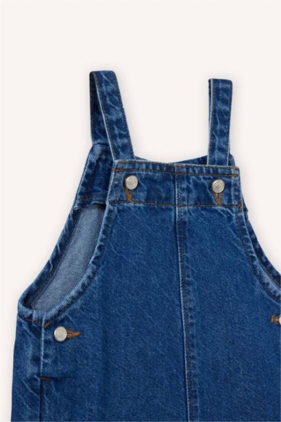 Baby Girl Embroidered Denim Jumpsuit