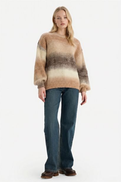 Regular Fit Crew Neck Romantic Print Pullover