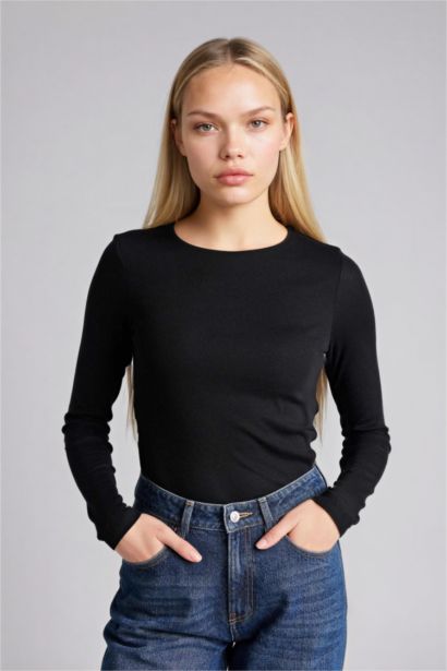 Slim Fit Basic Modal Long Sleeve T-Shirt