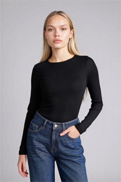 Slim Fit Basic Modal Long Sleeve T-Shirt