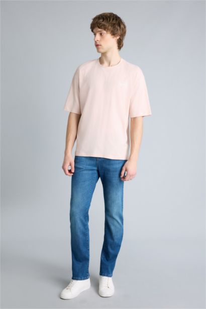 100% мақта Boxy Fit баспалы футболка