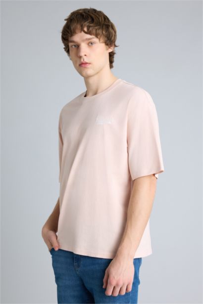 100% мақта Boxy Fit баспалы футболка