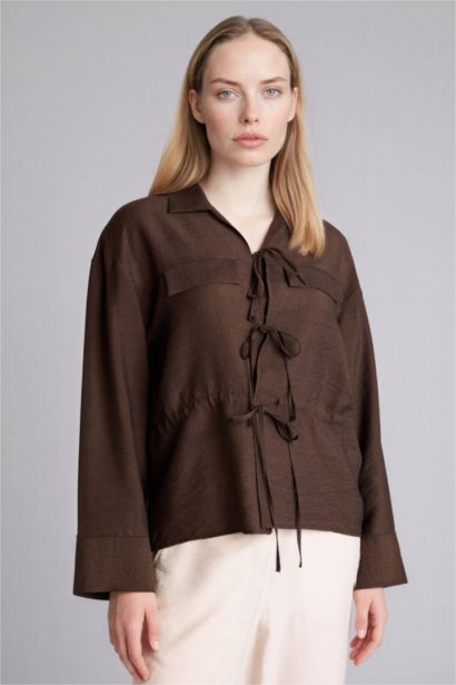 قميص ردن طويل قصة عادية