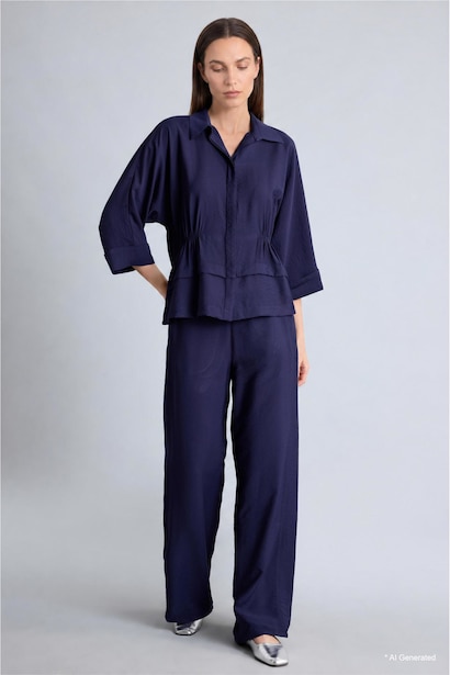 Modal Straight Wide Leg Pants