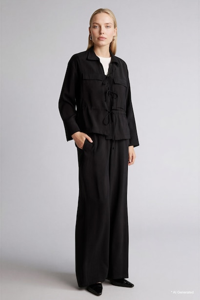 Straight Wide Modal Trousers