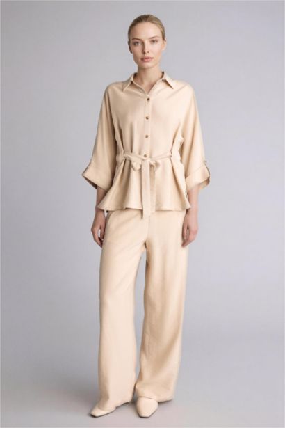 Рубашка Relax Fit с рубашечным воротником и длинным рукавом