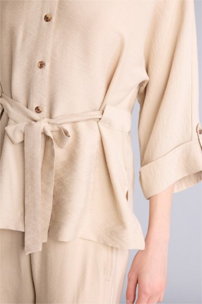 Рубашка Relax Fit с рубашечным воротником и длинным рукавом