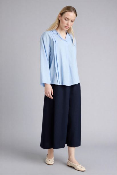 A Cut Linen Blended Skirt