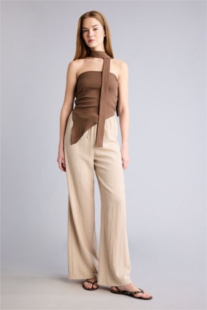 Normal Waist Wide Leg Trousers