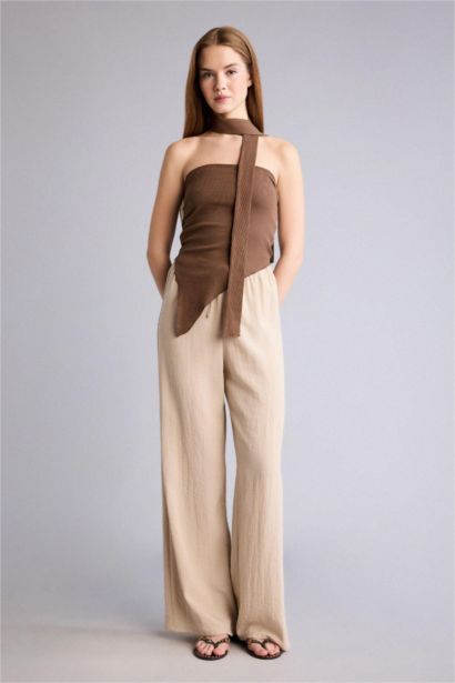 Normal Waist Wide Leg Trousers