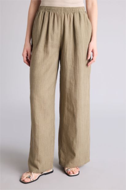 Муслиновые брюки Wide Leg стандартной длины с нормальной посадкой и деталью кармана