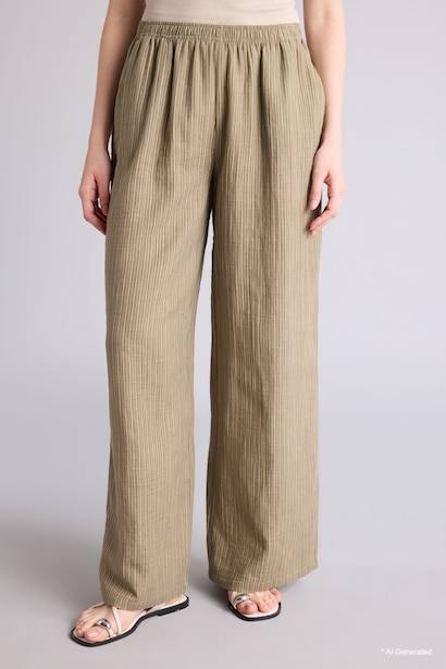 Pantalon large taille normale avec poches Coupe standard