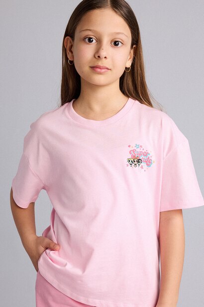 Girl PowerPuff Girl 100% Cotton Crew Neck Oversize T-Shirt