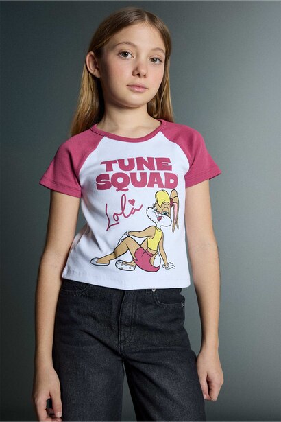 Looney Tunes Cropped Fıt Ribana Tişört Kız Çocuk