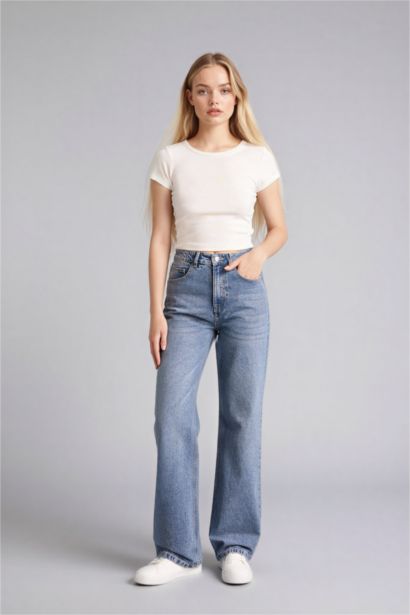 Брюки Straıght Wıde c высокой талией для женщин