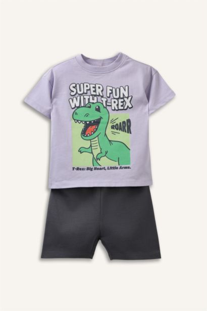 Dinozor Baskılı 2'li Takım Erkek Bebek