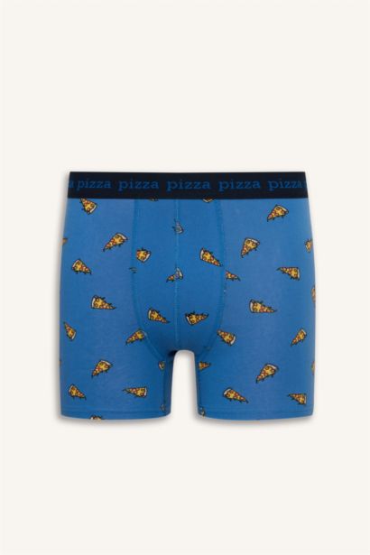 Regular Fıt Yiyecek Baskılı 3'lü Boxer