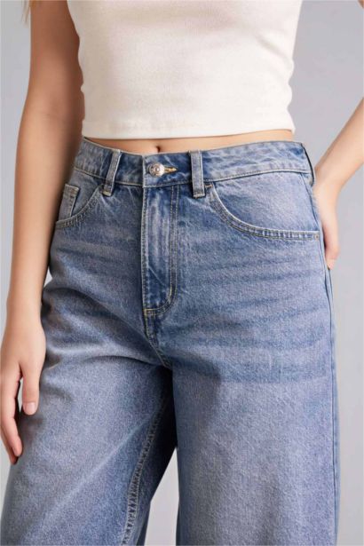 Бермуды c высокой талией из денима для женщин